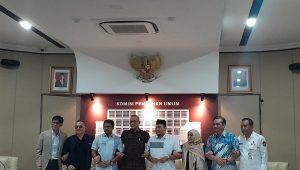 Keterangan pers KPU soal penetapan capres-cawapres Pilpres 2024 di kantor KPU, Menteng, Jakarta Pusat, Senin, 13/11/2023 | Novia Suhari/Forum Keadilan