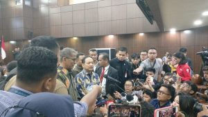 Keterangan pers Suhartoyo usai terpilih jadi Ketua MK gantikan Anwar Usman, Kamis, 9/11/2023 | Syahrul Baihaqi/Forum Keadilan