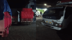 Video penangkapan delapan truk yang diduga menyelundupkan pakaian bekas dari Surabaya ke Bali lewat Banyuwangi I Ist