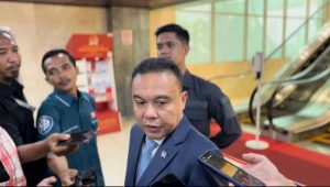 Ketua Koordinator Strategis Tim Kemenangan Nasional (TKN) Prabowo-Gibran, Sufmi Dasco Ahmad saat ditemui di Gedung DPR RI, Senayan, Senin 27/11/2023 I Merinda Faradianti/Forum Keadilan