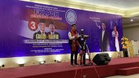 Arsjad Rasjid saat menyampaikan pidato di acara deklarasi FKLPDK, di ruang Auditorium 678 hotel, Cawang, Jakarta Timur, Selasa, 28/11/2023 | Ari Kurniansyah/Forum Keadilan