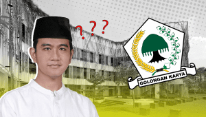 Ilustrasi Gibran Rakabuming Raka, Logo Golkar | Renaldi Suwanto/Forum Keadilan