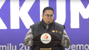 Ketua Bawaslu RI Rahmad Bagja dalam acara Rapat Koordinasi Nasional Sentra Penegakan Hukum Terpadu (Rakornas Gakkumdu), di Grand Sahid, Jakart Pusat, pada Senin, 27/11/2023 | Youtube Bawaslu RI