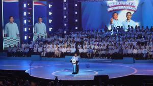 Capres nomor urut 2, Prabowo Subianto, dalam acara Konsolidasi Pemenangan Prabowo-Gibran di Sentul International Convention Center, Bogor, Jawa Barat, Minggu (10/12) | Instagram @prabowo