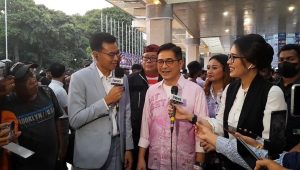 Ketua Tim Pemenangan (TPN) Ganjar-Mahfud, Arsjad Rasjid menghadiri debat khusus Cawapres yang digelar Komisi Pemilihan Umum (KPU) di JCC, Jakarta, Jumat, 22/12/2023 | Novia Suhari/Forum Keadilan
