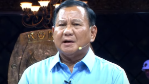 Capres nomor urut 2, Prabowo Subianto, dalam acara Debat Pertama Calon Presiden (capres) Pemilu 2024 di kantor KPU Pusat, kawasan Menteng, Jakarta Pusat, Selasa 12/12/2023 malam | Youtube KPU RI