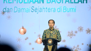Presiden Joko Widodo (Jokowi) menghadiri Perayaan Natal Nasional 2023 yang digelar di Graha Bethany Nginden Surabaya, Provinsi Jawa Timur, Rabu, 27/12/2023 malam. | Dok Biro Pers Sekretariat Presiden