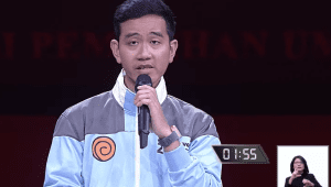 Calon wakil presiden (cawapres) nomor urut 2 Gibran Rakabuming Raka dalam debat Pilpres keempat di JCC, Jakarta Pusat, Minggu, 21/1/2024 | YouTube KPU RI
