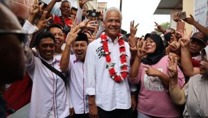 Calon presiden (capres) nomor urut 3 Ganjar Pranowo melanjutkan safari politiknya di Banda Neira, Maluku, Selasa, 30/1/2024 | ist