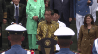 Presiden Joko Widodo (Jokowi) meresmikan Graha Akademi Militer (Akmil) di Magelang, Jawa Tengah (Jateng), Senin, 29/1/2024.