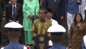 Presiden Joko Widodo (Jokowi) meresmikan Graha Akademi Militer (Akmil) di Magelang, Jawa Tengah (Jateng), Senin, 29/1/2024.
