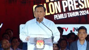 Prabowo Subianto di acara Debat Ketiga Pilpres 2024 di Senayan, Jakarta Pusat, Minggu 7/1/2024. | Youtube KPU RI