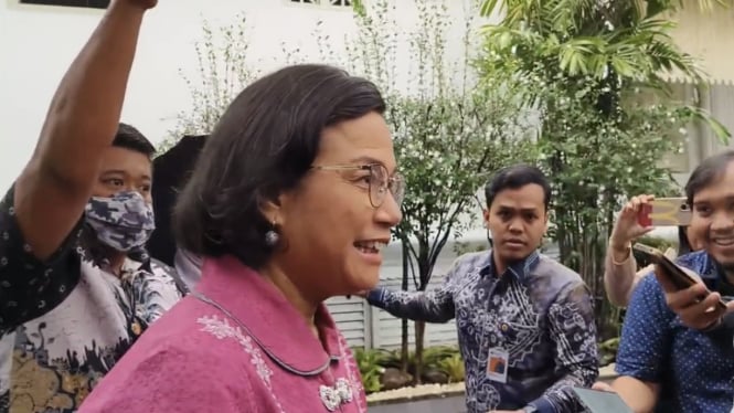 Menteri Keuangan Sri Mulyani Indrawati usai rapat di Kompleks Istana Kepresidenan, Jakarta Pusat, Jumat, 19/1/2024 | ist