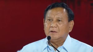 Prabowo Subianto di acara Debat Ketiga Pilpres 2024 di Senayan, Jakarta Pusat, Minggu 7/1/2024. | Youtube KPU RI