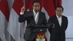 Pasangan Calon presiden dan Calon wakil presiden (capres-cawapres) nomor urut 1, Anies Baswedan dan Muhaimin Iskandar dalam acara Penguatan Anti Korupsi untuk Penyelenggara Negara Berintegritas (Paku Integritas) di Gedung Merah Putih KPK, Jakarta, Rabu, 17/1/2024 malam. | Youtube KPK RI