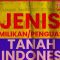 INFOGRAFIS: Jenis Kepemilikan/Penguasaan Tanah Di Indonesia