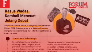 Ilustrasi Infografis Kasus Wadas, Kembali Mencuat Jelang Debat | Rahmad Fadjar Ghiffari/Forum Keadilan