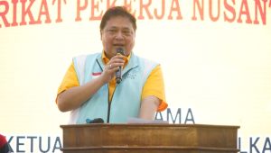 Airlangga Hartarto di Konsolidasi Relawan Serikat Pekerja Nusantara di Karawang, Jawa Barat (Jabar), Rabu, 31/1/024. | Dok Website Golkar