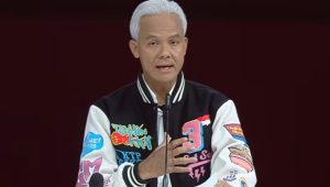 Ganjar Pranowo menyampaikan visi-misinya di Debat Kelima Pilpres 2024 di JCC Senayan, Jakarta Pusat, Minggu 4/2/2024. | Youtube KPU RI