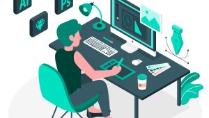 Ilustrasi orang sedang desain