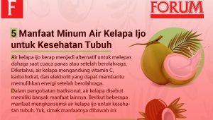 Ilustrasi Infografis 5 Manfaat Minum Air Kelapa Ijo untuk Kesehatan Tubuh | Rahmad Fadjar Ghiffari/Forum Keadilan