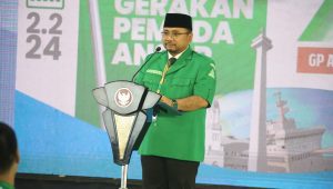 Eks Ketua Umum Gerakan Pemuda Ansor (GP Ansor) sekaligus Menteri Agama Republik Indonesia (Menag) Yaqut Cholil Qoumas di Kongres XVI Gerakan Pemuda (GP) Ansor di Pelabuhan Tanjung Priok, Jakarta Utara. | Dok - Humas MENPANRB