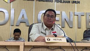 Ketua Bawaslu RI Rahmat Bagja saat konferensi pers di Kantor Bawaslu, Jakarta Pusat, Kamis 15/2/2024. I M.Hafid/Forum Keadilan