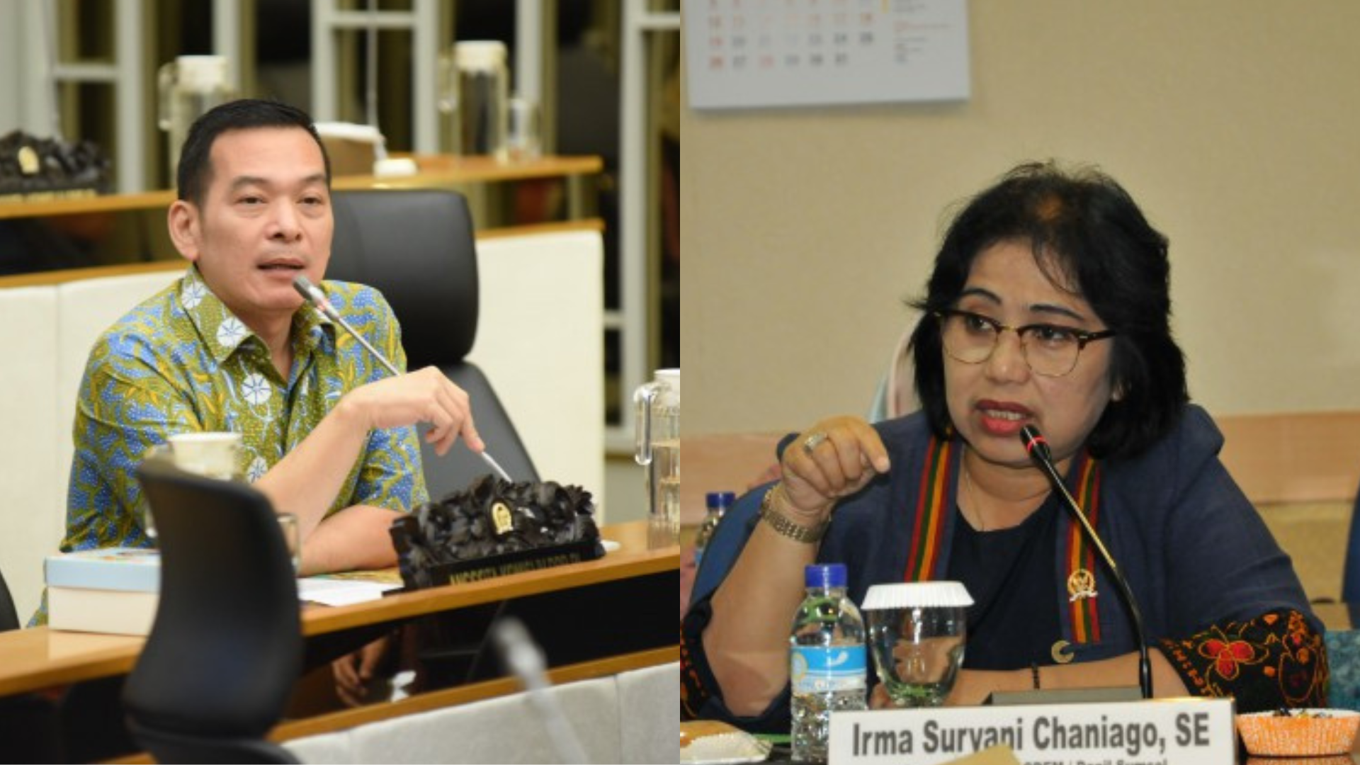 Anggota DPR Fraksi PKB Daniel Johan dan Anggota DPR Fraksi NasDem Irma Suryani Chaniago | Ist
