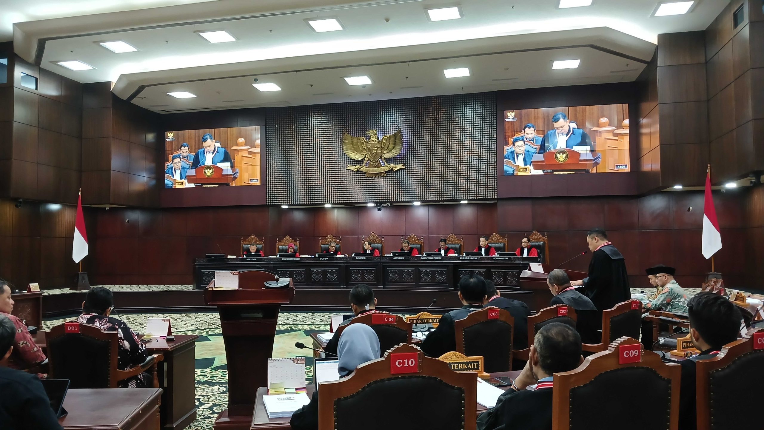 Sidang sengketa Perselisihan Hasil Pemilihan Umum (PHPU) Pilpres 2024 yang dilangsungkan di Gedung Mahkamah Konstitusi, Jakarta Pusat, Kamis, 28/3/2024 | Syahrul Baihaqi/Forum Keadilan