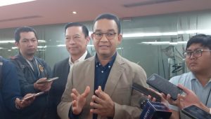 Calon presiden (capres) nomor urut 1 Anies Baswedan saat di Gedung Graha CIMB Niaga, Sudirman, Jakarta Pusat, Rabu, 13/3/2024 | M. Hafid/Forum Keadilan