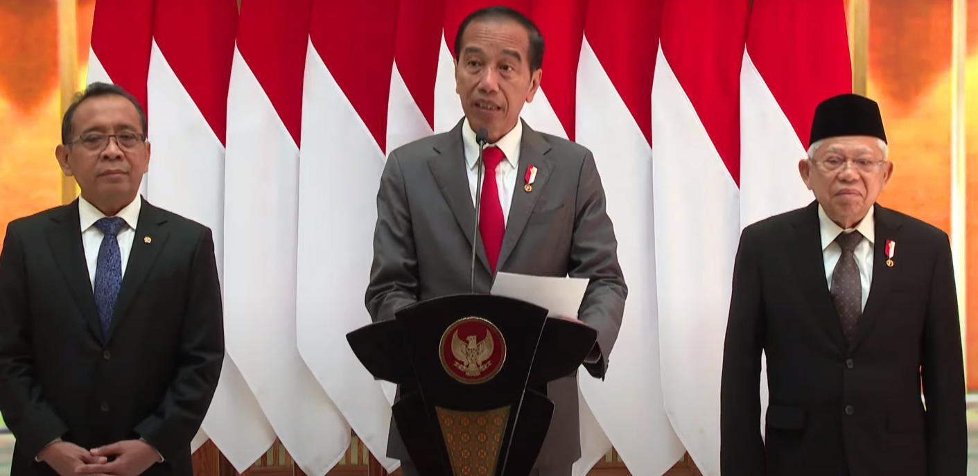 Presiden Joko Widodo (Jokowi) saat memberikan keterangan pers di Lanud Halim Perdanakusuma, Jakarta, Senin, 4/3/2024 | Youtube Sekretariat Presiden
