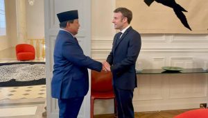 Calon presiden (capres) nomor urut 2 Prabowo Subianto dan Presiden Prancis Emmanuel Macron | Instagram @prabowo