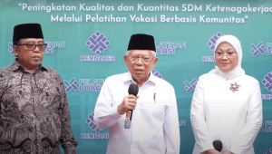 Wakil Presiden Ma'ruf Amin saat memberikan keterangan pers usai Meresmikan BLK Komunitas, Di Pondok Pesantren Daarul Archam, Banten, Kamis, 7/3/2024 | Youtube Sekretariat Wakil Presiden