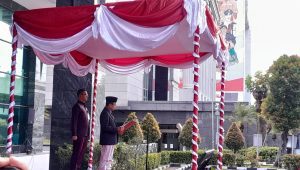 Ketua MK Suhartoyo memimpin upacara Pengucapan Sumpah Gugus Tugas perselisihan hasil pemilihan umum (PHPU), di Gedung MK, Jakarta Pusat, Selasa 19/3/2024. I Ist