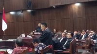 Kuasa Hukum Prabowo-Gibran, Otto Hasibuan di sidang sengketa Pemilu 2024 di Mahkamah Konstitusi (MK), Jakarta Pusat, Kamis, 28/3/2024. I M.Hafid/Forum Keadilan