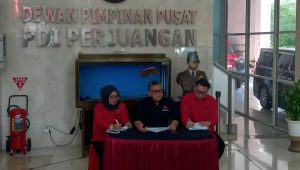 Sekjen PDI Perjuangan Hasto Kristiyanto saat konferensi pers di Kantor DPP PDI Perjuangan, Diponegoro, Menteng, Jakarta Pusat, Senin, 25/3/2024 | M. Hafid/Forum Keadilan
