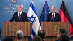 Kanselir Jerman Olaf Scholz dan Perdana Menteri Israel (PM) Benjamin Netanyahu | Dok - AFP