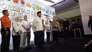 Menko PMK Muhadjir Effendy saat konferensi pers di Birawa Assembly Hall Hotel Bidakara, Jakarta Selatan, Senin, 25/3/2024 | M. Hafid/Forum Keadilan