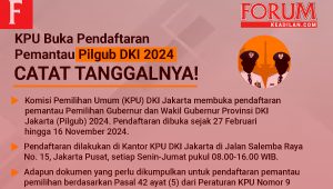 Ilustrasi Infografis KPU Buka Pendaftaran Pemantau Pilgub DKI 2024 Catat Tanggalnya! | Rahmad Fadjar Ghiffari/Forum Keadilan
