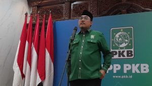 Ketua Umum PKB Jazilul Fawaid memberikan keterangan di Gedung DPP PKB, Jakarta Pusat, 24/4/2024. I Novia Suhari/Forum Keadilan