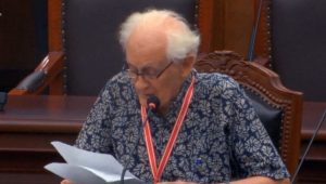 Romo Magnis dalam sidang sengketa Pilpres 2024 di Gedung MK, Selasa, 2/4/2024. | Dok. MK