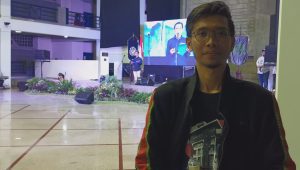 Ketua Panita Reuni Alumni STEKPI-Trilogi 1988-2019 Rossi Iskandar memberikan keterangan di Universitas Trilogi, Sabtu, 27/4/2024. | Charlie Adolf Lumban Tobing/Forum Keadilan