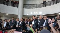 Kuasa Hukum Prabowo Subianto-Gibran Rakabuming Raka usai sidang putusan sengketa Pilpres 2024 di Gedung MK, Jakarta Pusat, Senin, 22/4/2024 | Syahrul Baihaqi/Forum Keadilan