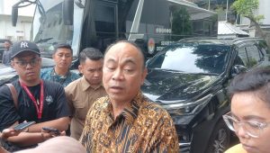 Menteri Komunikasi dan Informatika (Menkominfo) Budi Arie Setiadi di Kemenko Polhukam, Selasa, 24/4/2024. | Syahrul Baihaqi/Forum Keadilan