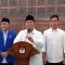 Presiden terpilih Prabowo Subianto saat konferensi pers di Gedung KPU RI, Jakarta Pusat, Rabu, 24/4/2024. I M. Hafid/Forum Keadilan