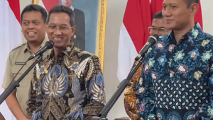 Menteri Agraria dan Tata Ruang (ATR)/Badan Pertanahan Nasional (BPN) Agus Harimurti Yudhoyono (AHY) menyambangi Balai Kota DKI Jakarta, pada Selasa, 2/4/2024. | Instagram @agusyudhoyono