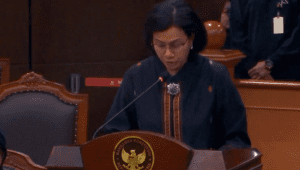 Menteri Keuangan (Menkeu) Sri Mulyani dalam sidang sengketa Pilpres 2024, di Gedung Mahkamah Konstitusi, Jumat, 5/4/2024. | Youtube Mahkamah Konstitusi