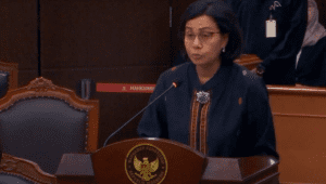 Menteri Keuangan (Menkeu) Sri Mulyani dalam sidang sengketa Pilpres 2024, di Gedung Mahkamah Konstitusi, Jumat, 5/4/2024. | Youtube Mahkamah Konstitusi