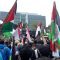 Para pembela Palestina melakukan demo di depan Gesung Kedubes Amerika, Jakarta, Jumat, 5/4/2024 | M. Hafid/Forum Keadilan