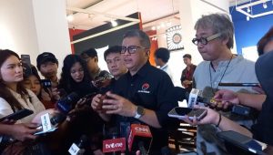 Sekjen PDIP Hasto Kristiyanto saat konferensi pers di Galeri Nasional Indonesia, Jakarta Pusat, Senin, 13/5/2024 | M. Hafid/Forum Keadilan